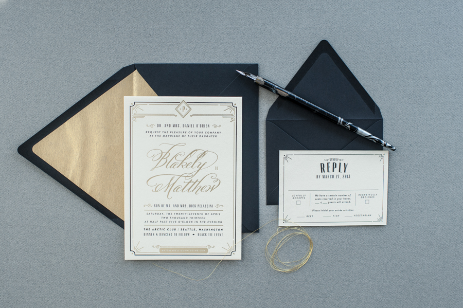 wedding invitation, wedding invitation suite, multiple block fonts combined with script belluccia font, coordianted reply card,Lettering Art Studio, Debi Sementelli